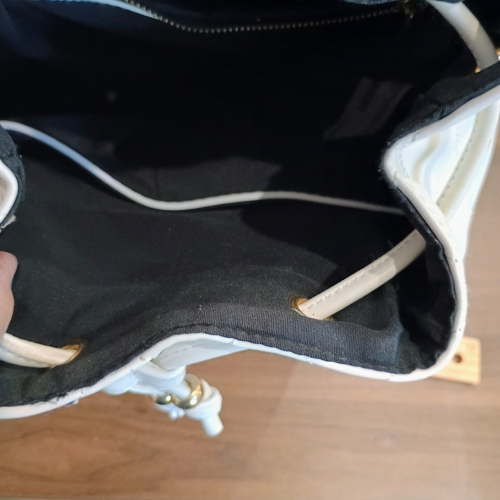 White Quilted Backpack - Picture 6 of 6